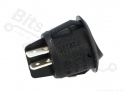 Switch rocker snap-in on/off round black DPST